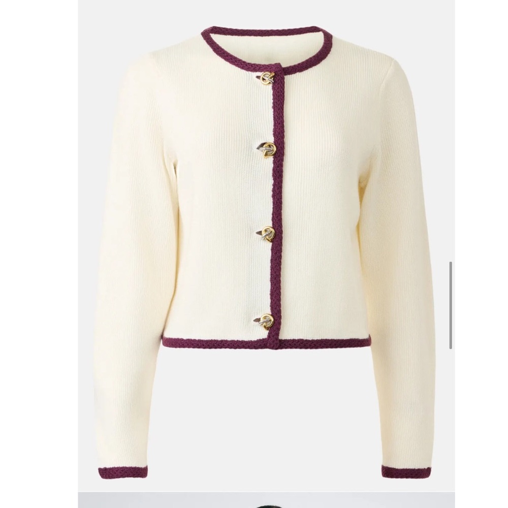 Derek Lam 10 Crosby x RTR Contrast Piping Cardigan, Size: XS - Picture 2 of 13